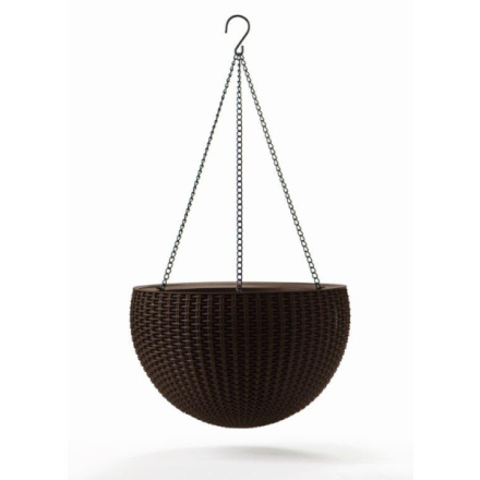 Květináč Keter Hanging Sphere whiskey hnědý, 229544