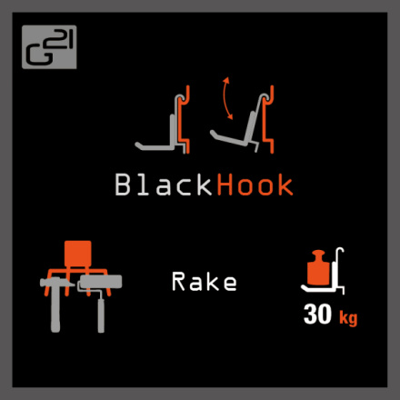 Závěsný systém G21 BlackHook rake 21,5 x 10 x 13 cm, GBHRAKE21C5