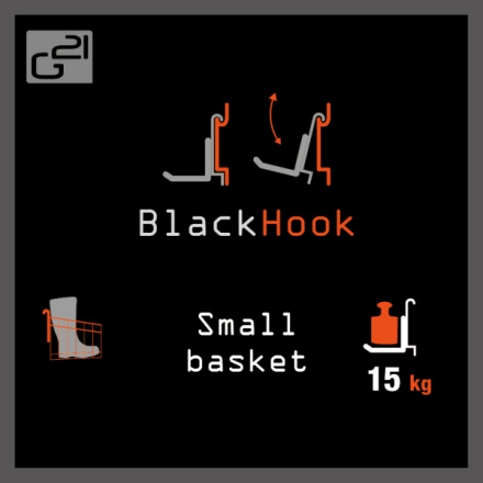 Závěsný systém G21 BlackHook small basket 30 x 22 x 23 cm, GBHSMBAS30