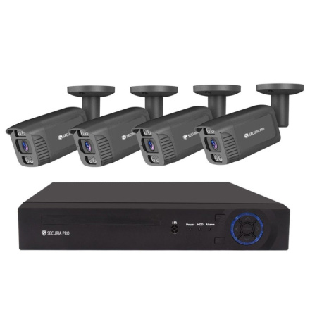 Kamerový set Securia Pro NVR4CHV5S-B IP, 5Mpx, 4 kamery, PoE NVR, černá, NVR4CHV5S-B