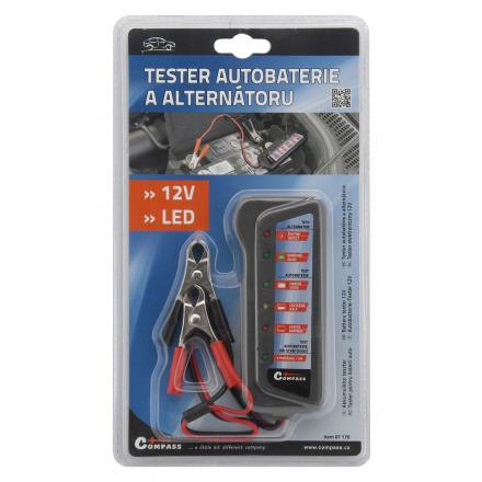 Tester autobaterie a alternátoru 12V, 07170