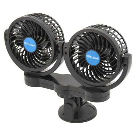 Ventilátor MITCHELL DUO 2x108mm 12V na přísavku, 07222