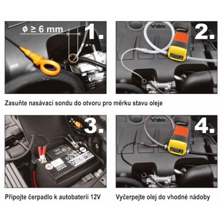 Čerpadlo na odsávání oleje a nafty 12V, 07248