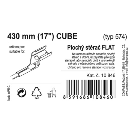 Stěrač FLAT BULK (CUBE) 17"/430mm, 10846