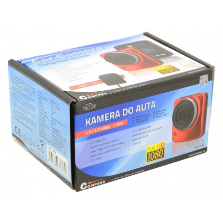 Kamera do auta Full HD 2,4" červená GPS, 33613