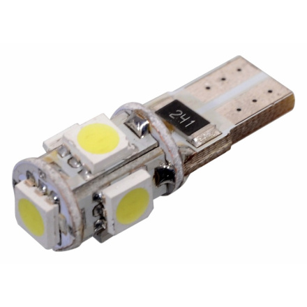 Žárovka 5 SMD LED 12V T10 s rezistorem CAN-BUS ready bílá, T10 (W2.1x9.2d), 33794
