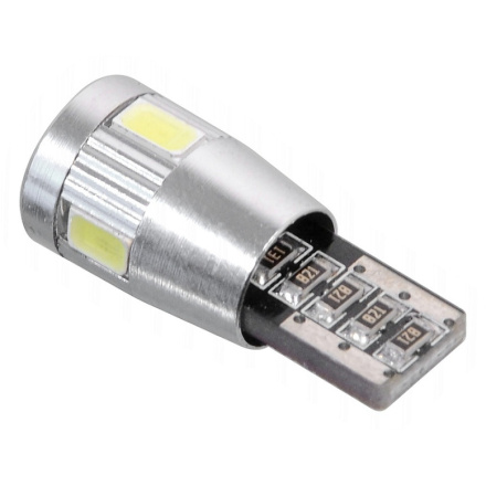 Žárovka 6 SMD LED 12V T10 s rezistorem CAN-BUS ready bílá, T10 (W2.1x9.2d), 33796