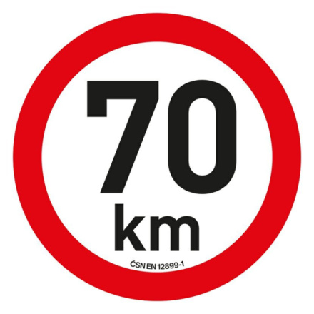 Samolepka omezení rychlosti  70 km/h reflexní (200 mm), 34473