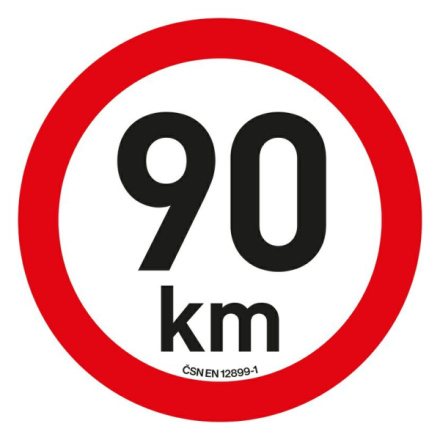 Samolepka omezení rychlosti  90 km/h reflexní (200 mm), 34475