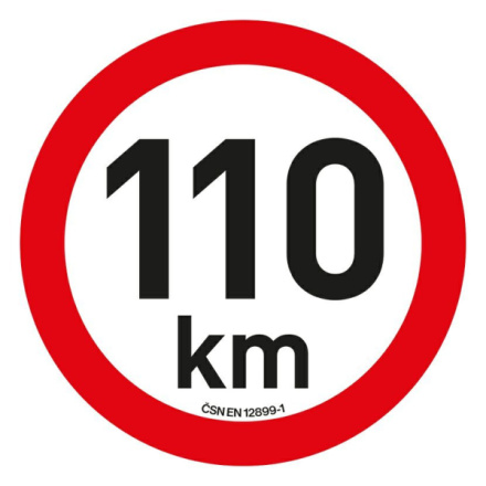 Samolepka omezení rychlosti  110 km/h reflexní (200 mm), 34476