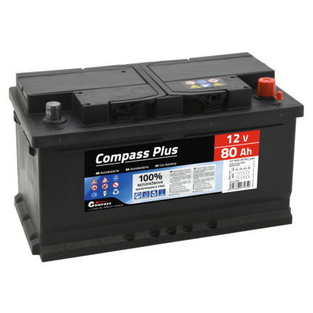 Autobaterie COMPASS PLUS 12V 80Ah 740A, am27565