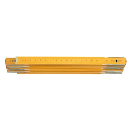 Metr skládací 2 m dřevěný žlutý, TO-15020