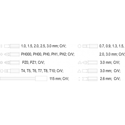 Ráčnový šroubovák s drobnými nástavci sada 31 ks, TO-65025