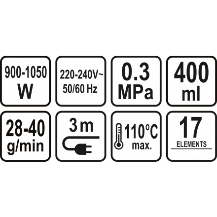 Parní čistič 900-1050W s příslušenstvím, TO-67201