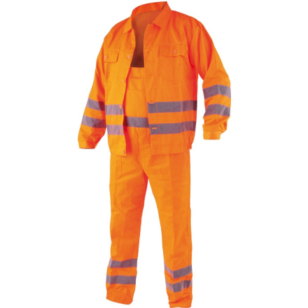 Pracovní oděv, reflexní kalhoty a blůza, CRESTON vel. S, oranžová, TO-72905