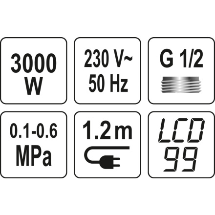 Baterie nástěnná s ohřevem vody a sprchou KATLA-4 3kW, TO-75924