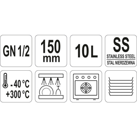 Gastro nádoba NEREZ GN 1/2 150mm, YG-00264
