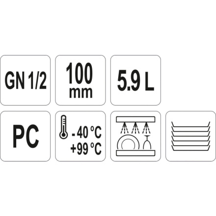 Gastro nádoba PC  GN 1/2 100mm, YG-00401