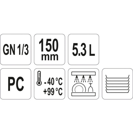 Gastro nádoba PC  GN 1/3 150mm, YG-00412