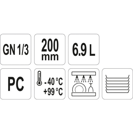 Gastro nádoba PC  GN 1/3 200mm, YG-00413