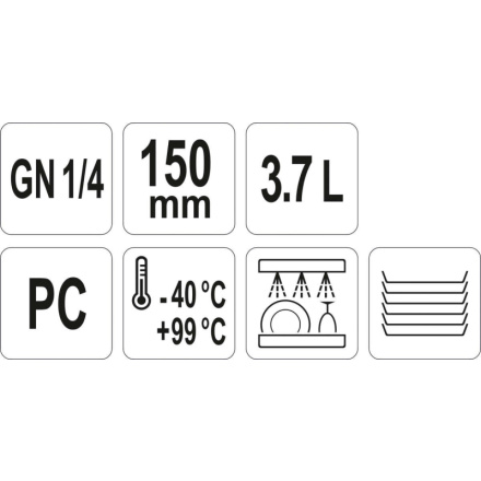 Gastro nádoba PC  GN 1/4 150mm, YG-00421