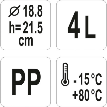 Kulatý kontejner na potraviny PP 4l, YG-00512