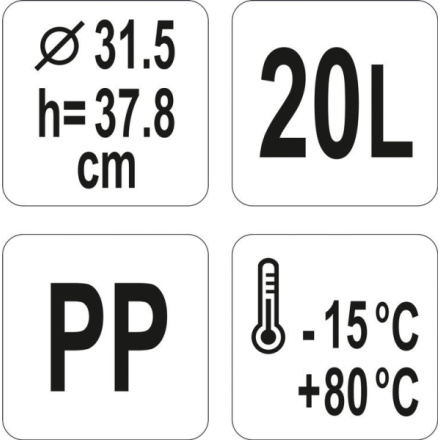 Kulatý kontejner na potraviny PP 20l, YG-00517