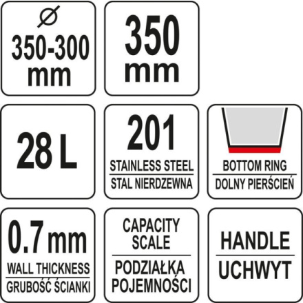 Kbelík NEREZ ocel 28l, YG-00652