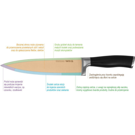 Nůž kuchyňský 200mm vysoký, YG-02230
