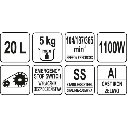 Mixér 1100W 20l, YG-03021