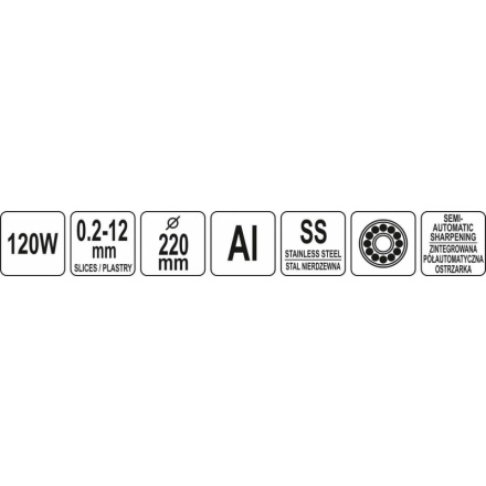 Nářezový stroj 150mm regulace řezu 0,2-12mm, YG-03110