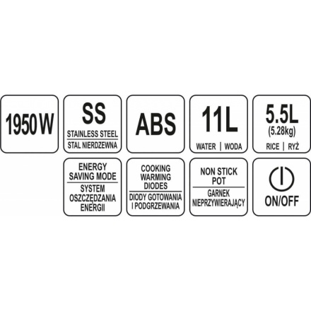 Vařič rýže 1950W 16,5l, YG-04695