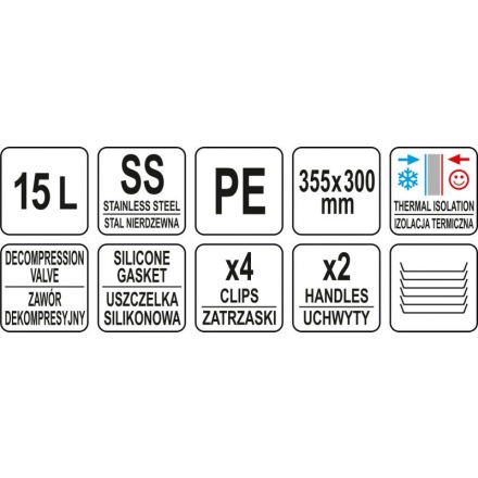 Gastronomický termos 15l PE, YG-09225