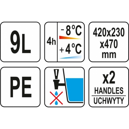 Termoizolační kontejner 9,4l PE s kohoutem, YG-09249