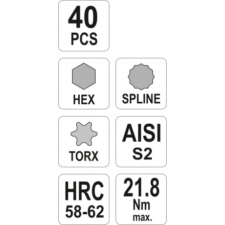 Sada bitů 40 ks box, YT-0400