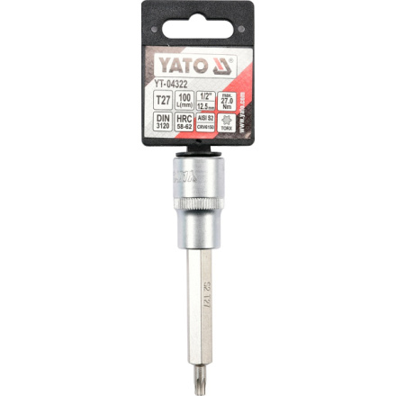 Nástavec prodloužený 1/2" bit Torx T27, YT-04322