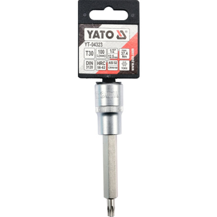 Nástavec prodloužený 1/2" bit Torx T30, YT-04323