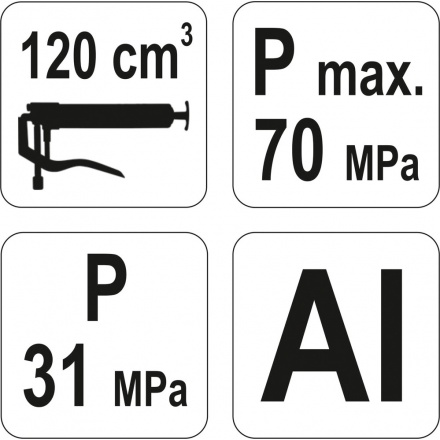 Maznice páková 120 cm3 na kartuše, YT-0701