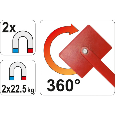 Držák magnetický ke svařování polohovací 2 x 22,5 kg, YT-0862