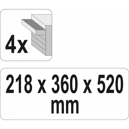 Skříňka na nářadí, 4x zásuvka, YT-08874