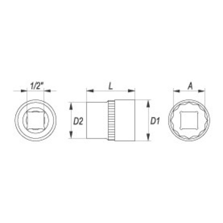 Nástavec 1/2" 10 mm dvanáctihranný, YT-1272