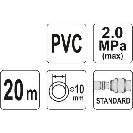 Hadice vzduchová PVC 10mm, 20m, YT-24225