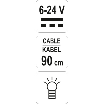 Zkoušečka napětí 6-24V kabel 90cm, YT-2865