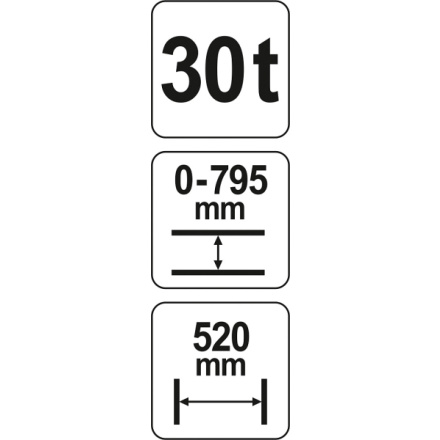 Lis hydraulický 30t, zdvih 0-795mm, šíře 520mm, YT-55582