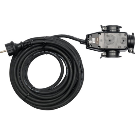 Prodlužovací kabel s gumovou izolací 10m -3zásuvky, YT-8116