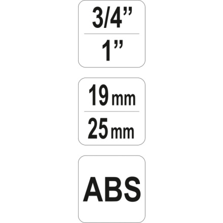 Šroubení 3/4"1", 19/25mm, ABS, YT-99815