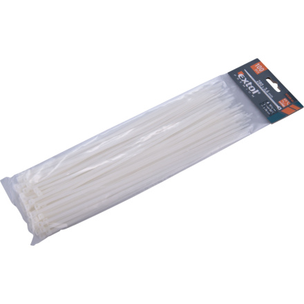 pásky stahovací na kabely bílé, 280x3,6mm, 100ks, nylon PA66 8856108