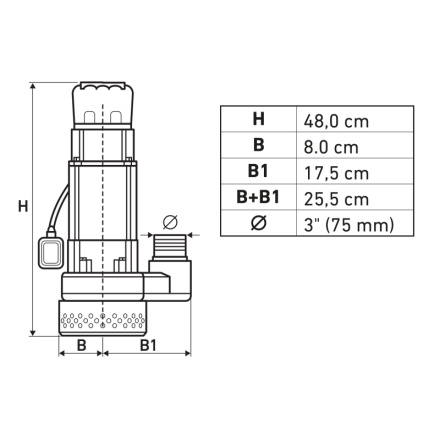 čerpadlo ponorné, 750W, 39000l/h 8895040