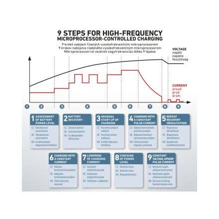 autonabíječka 9stupňová, řízená mikroprocesorem, 12/6V, 4A 8897300