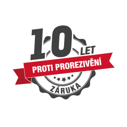 Prodložená záruka 10 let na prorezavění!